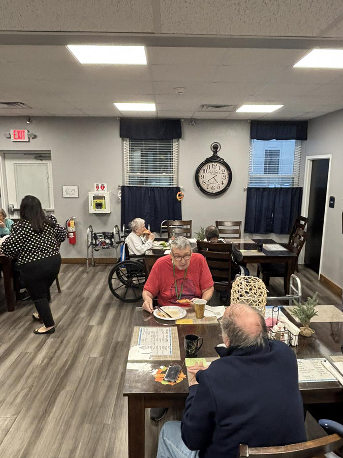 seniors sharing a meal